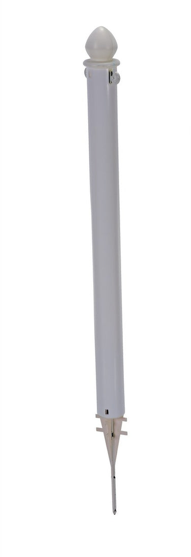 WHITE PLASTIC BARRICADE GROUND STAKE